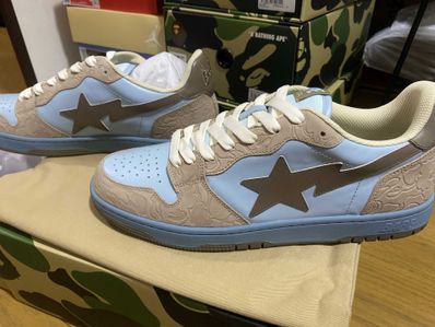 A BATHING APE®︎ COURT STA "Beige/Light Blue"