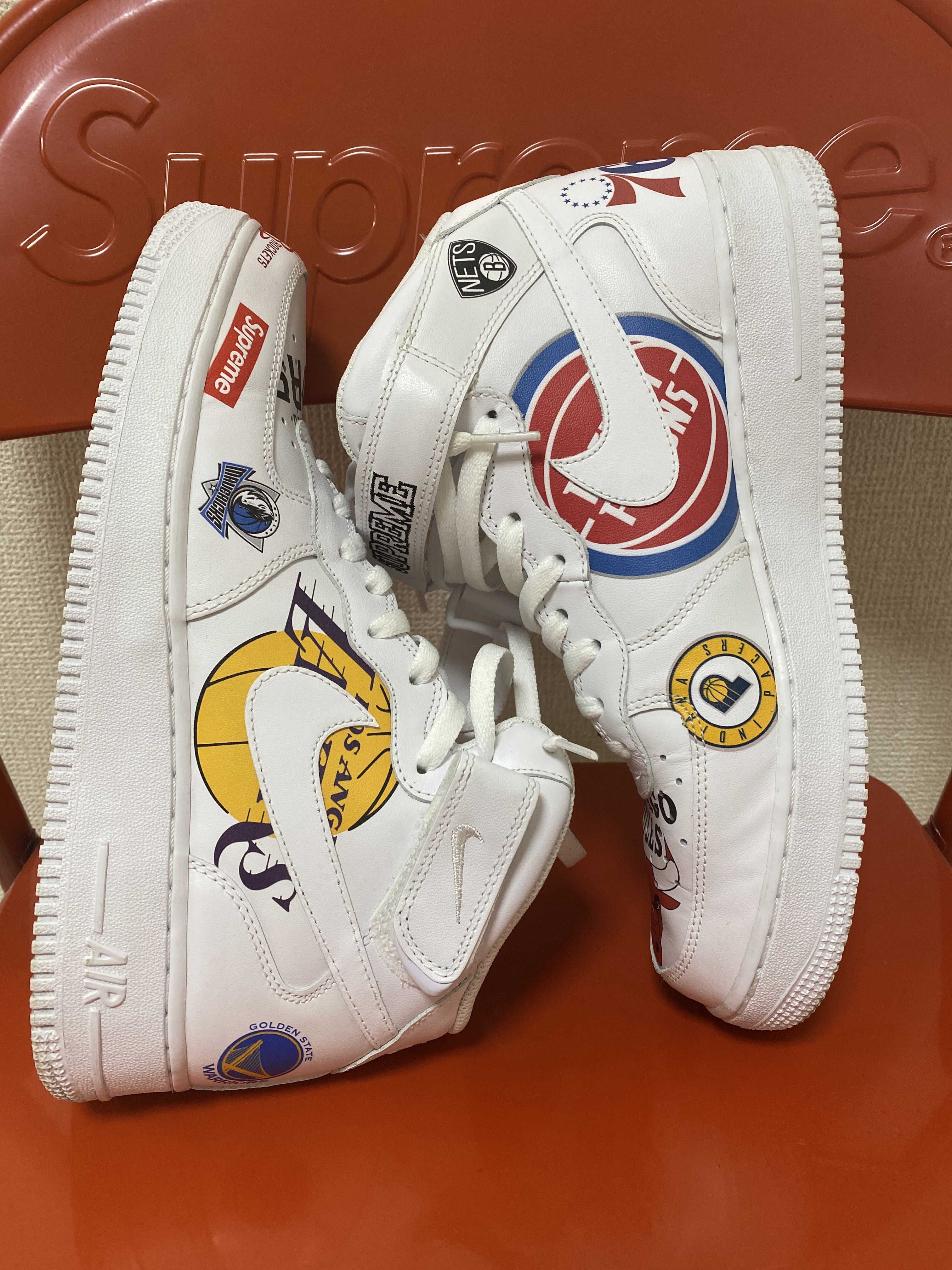 Supreme × NBA × Nike Air Force 1 Mid '07 "White"