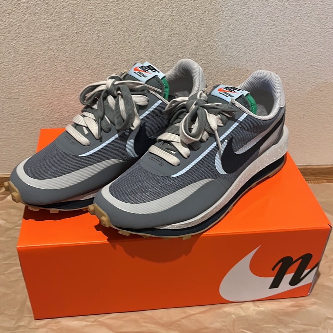 CLOT × Sacai × Nike LD Waffle "Grey Obsidian/Cool Grey"