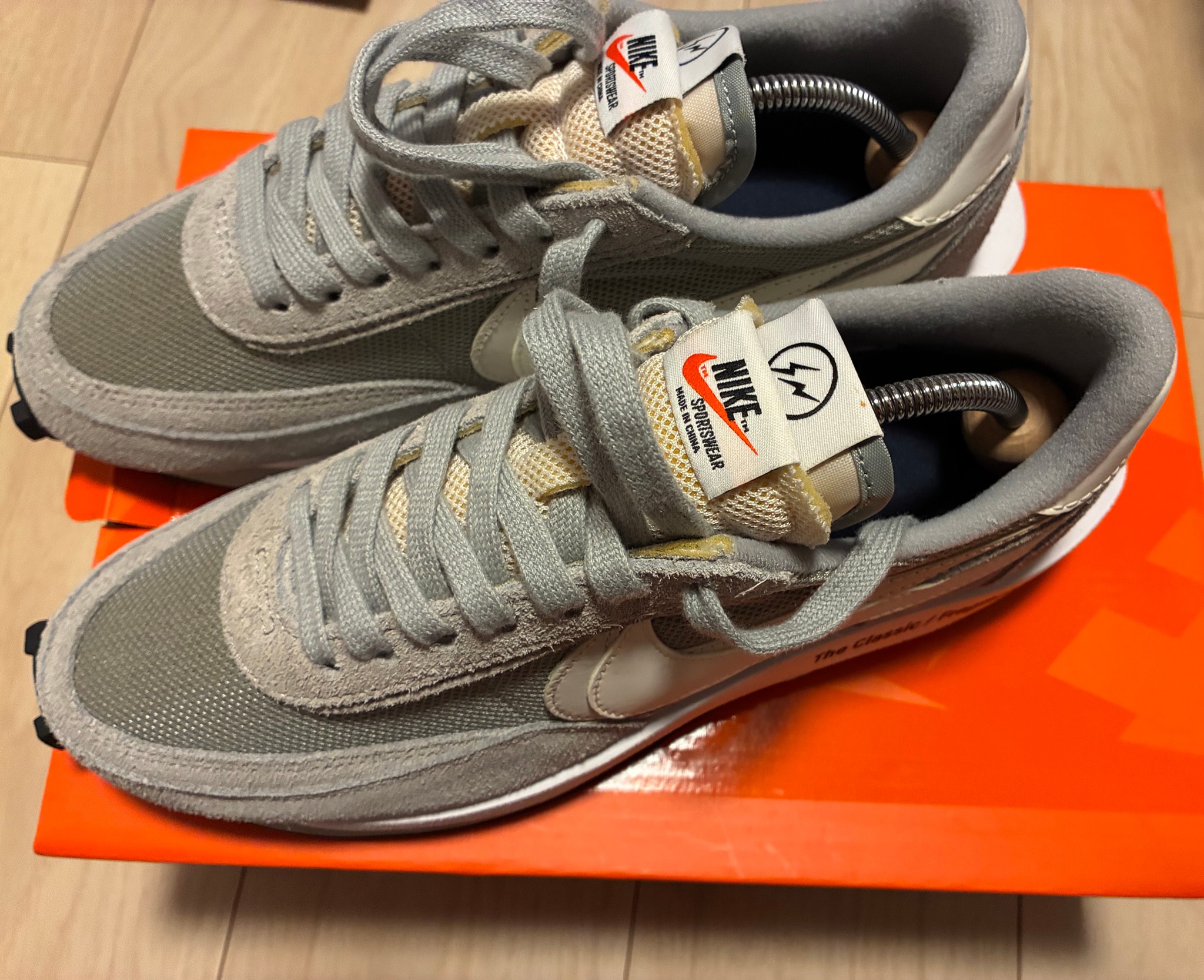 fragment design × sacai × Nike LD Waffle "Light Smoke Grey"