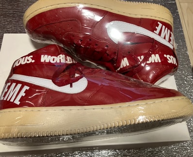 Supreme × Nike Air Force 1 High World Famous "Red"