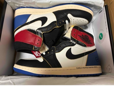 fragment design × UNION × Nike Air Jordan 1 High OG "Black/Varsity Red"