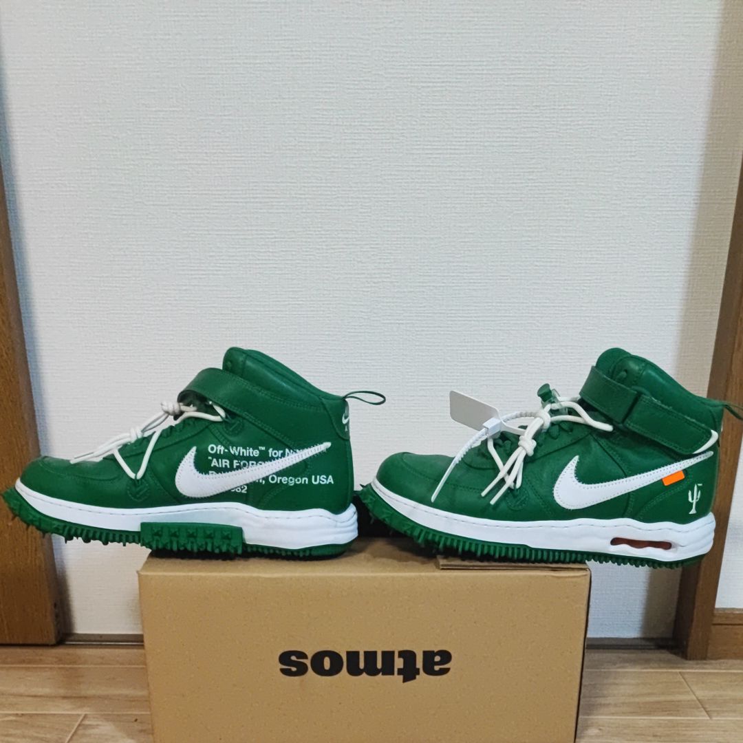 Off-White × Nike Air Force 1 Mid SP LTHR "Pine Green"