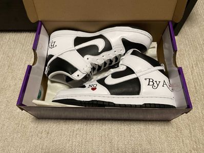 Supreme × Nike SB Dunk High By Any Means "White Black"