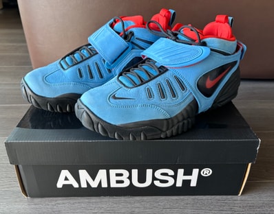 AMBUSH × Nike Air Adjust Force "University Blue and Habanero Red"