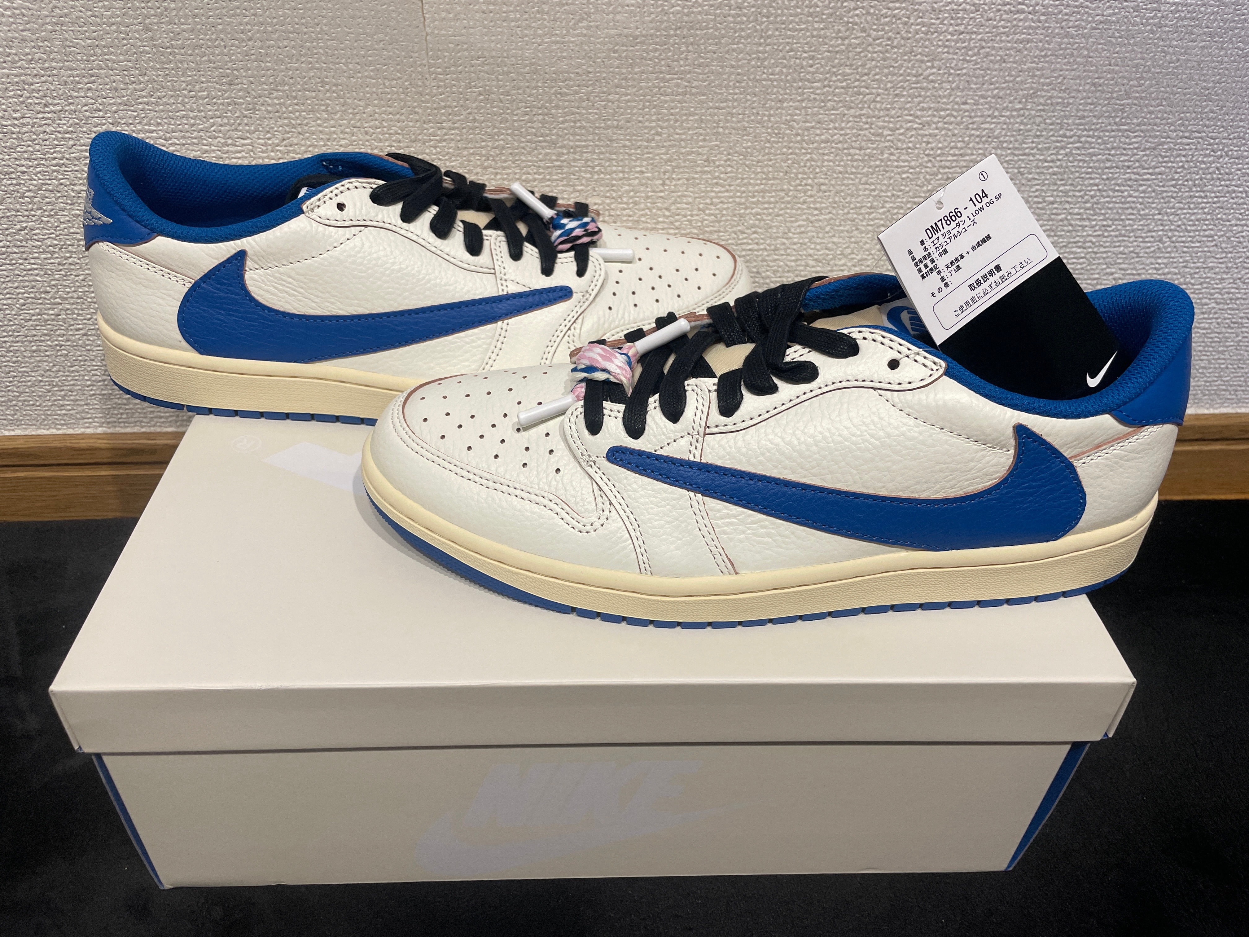 Travis Scott × fragment design × Nike Air Jordan 1 Low OG "Sail/Military Blue"