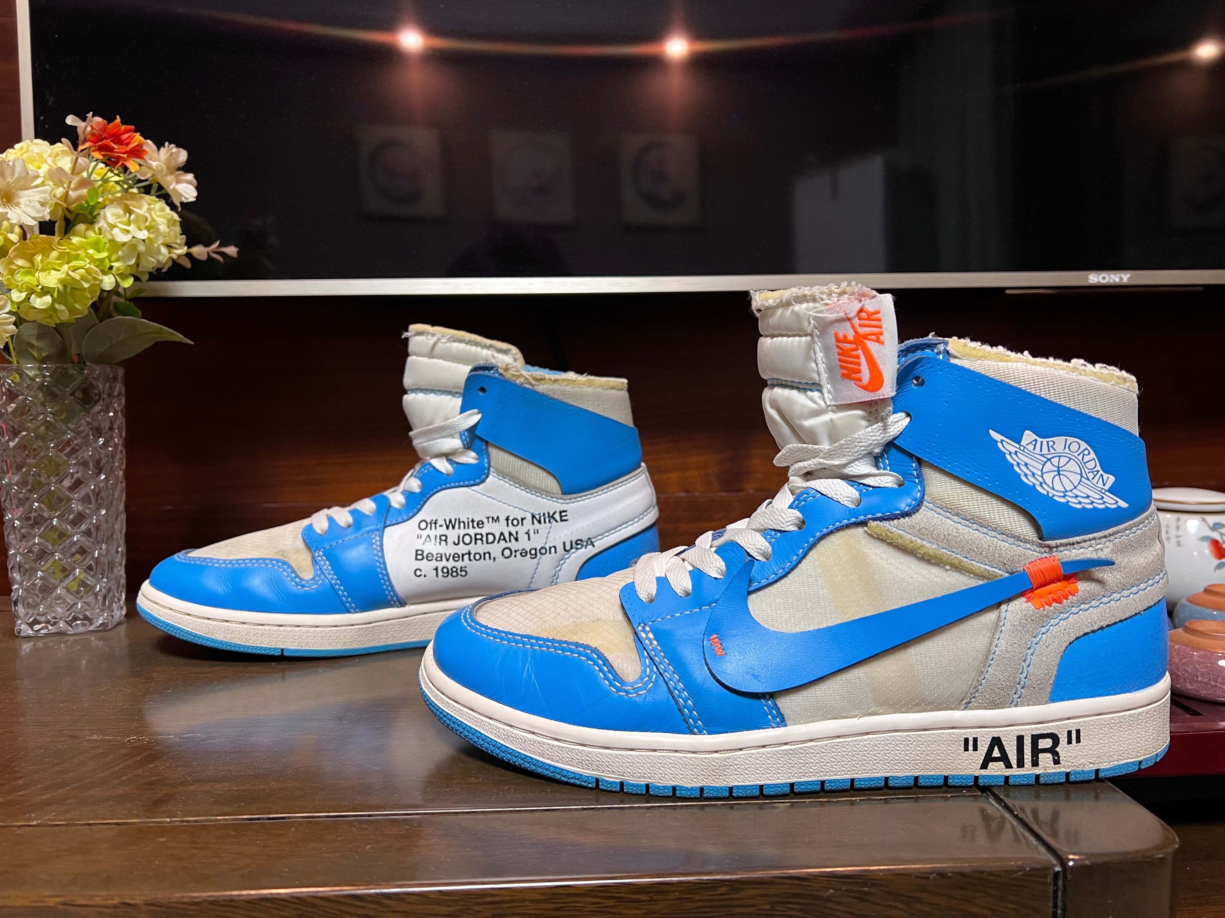 Off-White × Nike Air Jordan 1 High UNC "White/Dark Powder Blue"