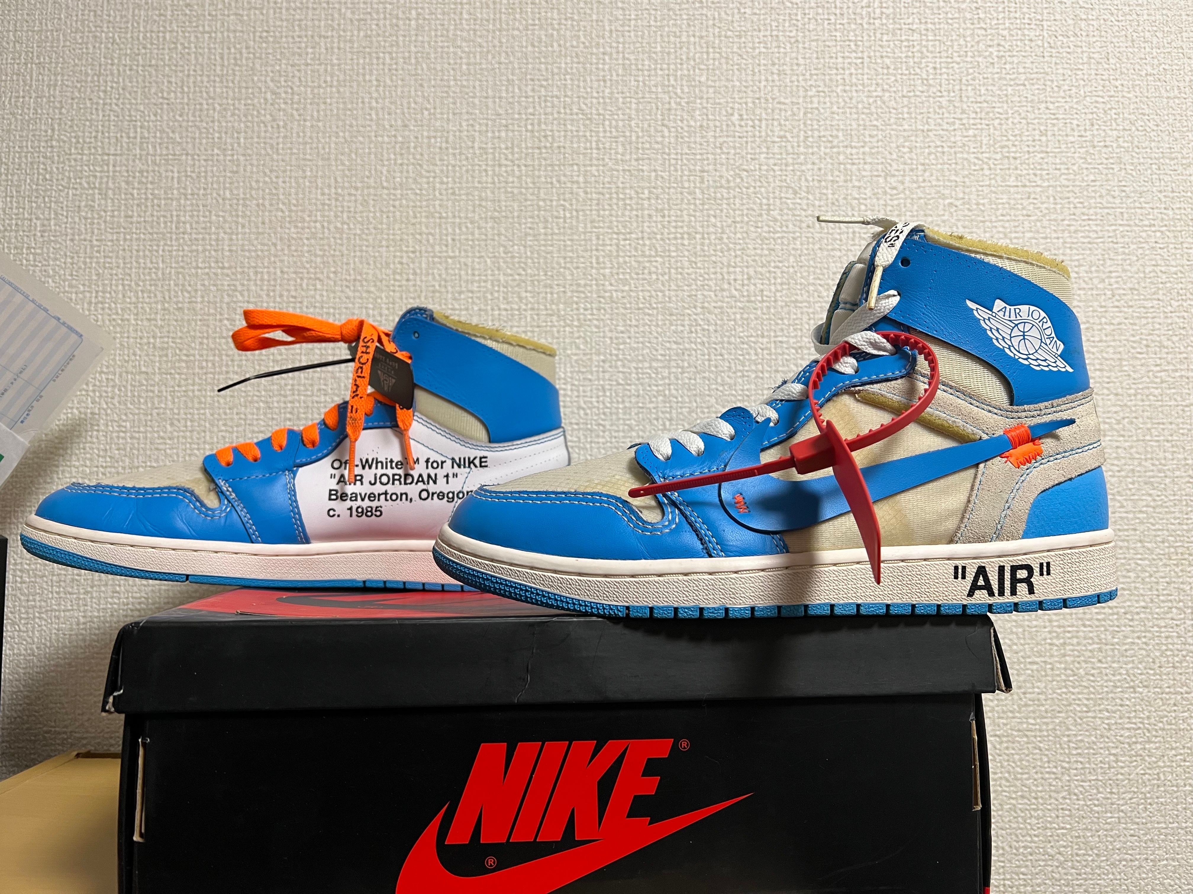 Off-White × Nike Air Jordan 1 High UNC "White/Dark Powder Blue"