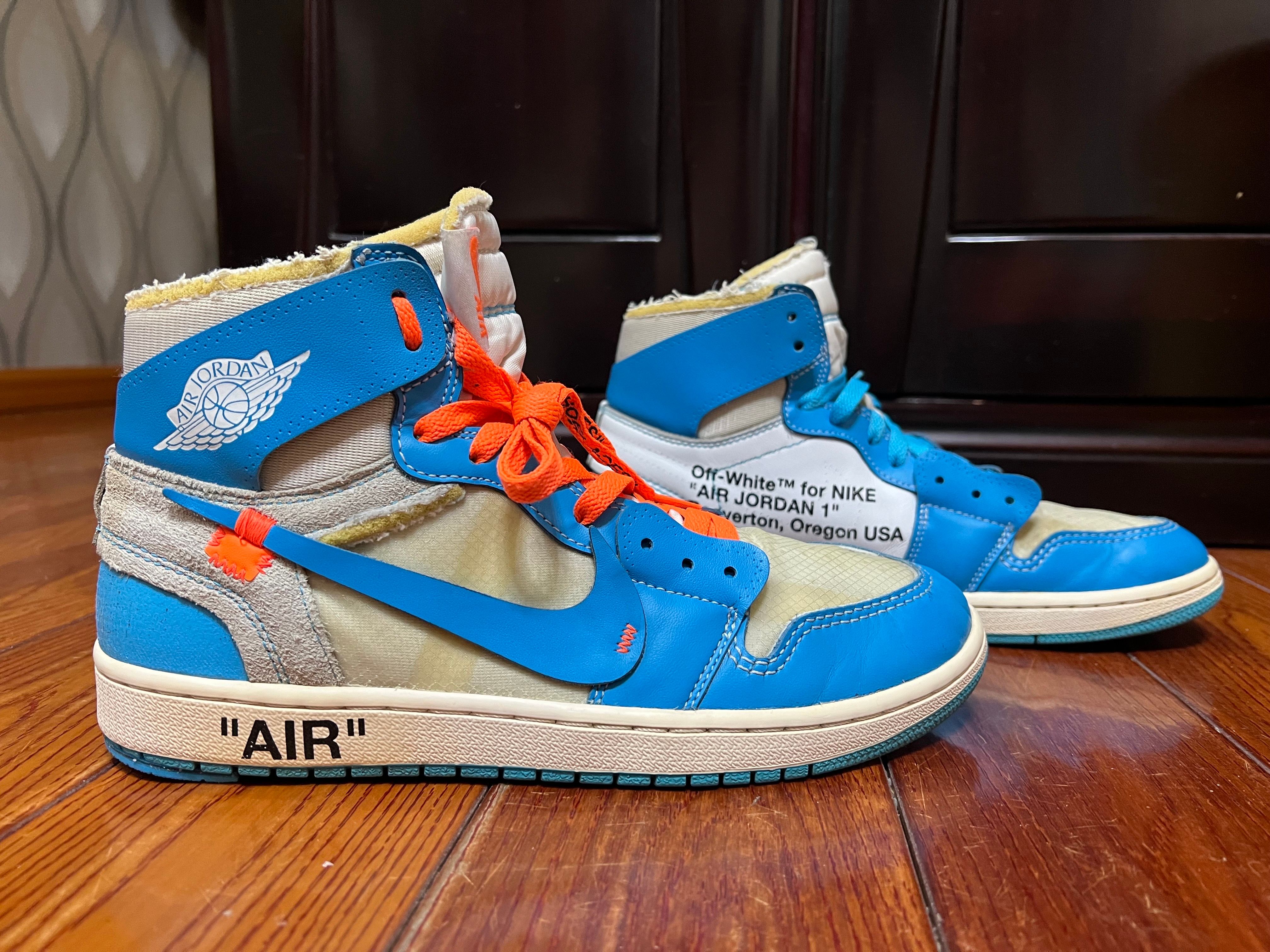 Off-White × Nike Air Jordan 1 High UNC "White/Dark Powder Blue"