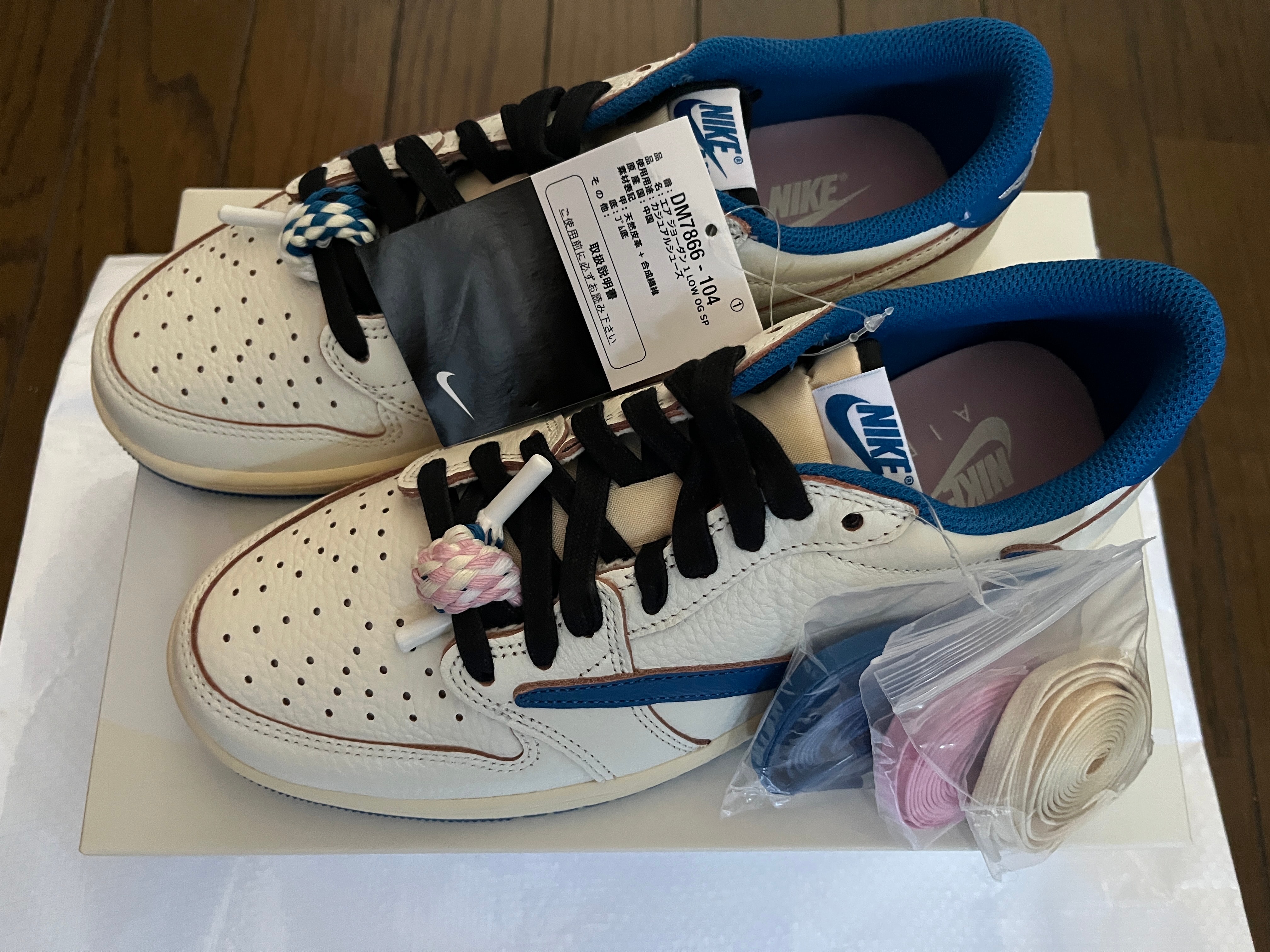 Travis Scott × fragment design × Nike Air Jordan 1 Low OG "Sail/Military Blue"