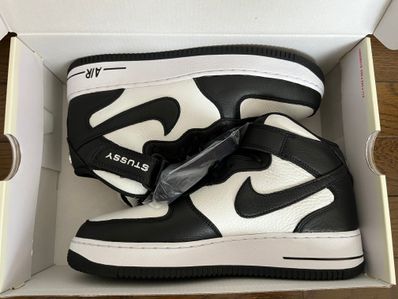 Stussy × Nike Air Force 1 Mid "Black and Light Bone"
