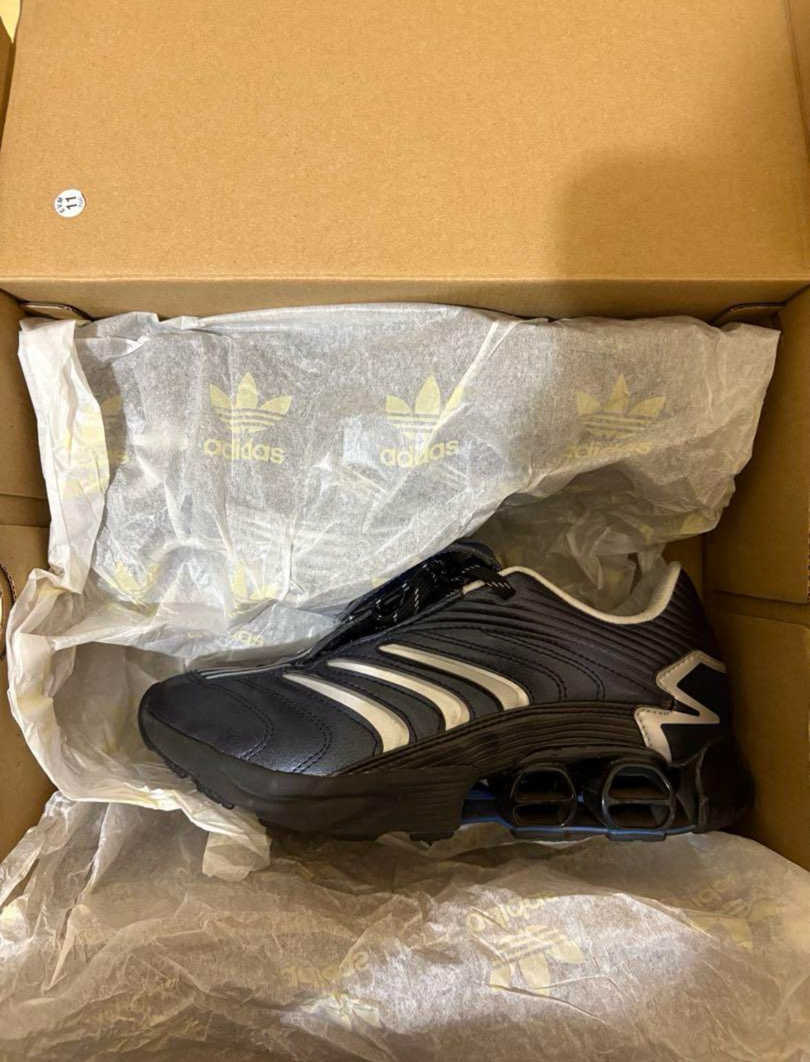 atmos × adidas Predator Megaride "Silver Metallic/Core Black"