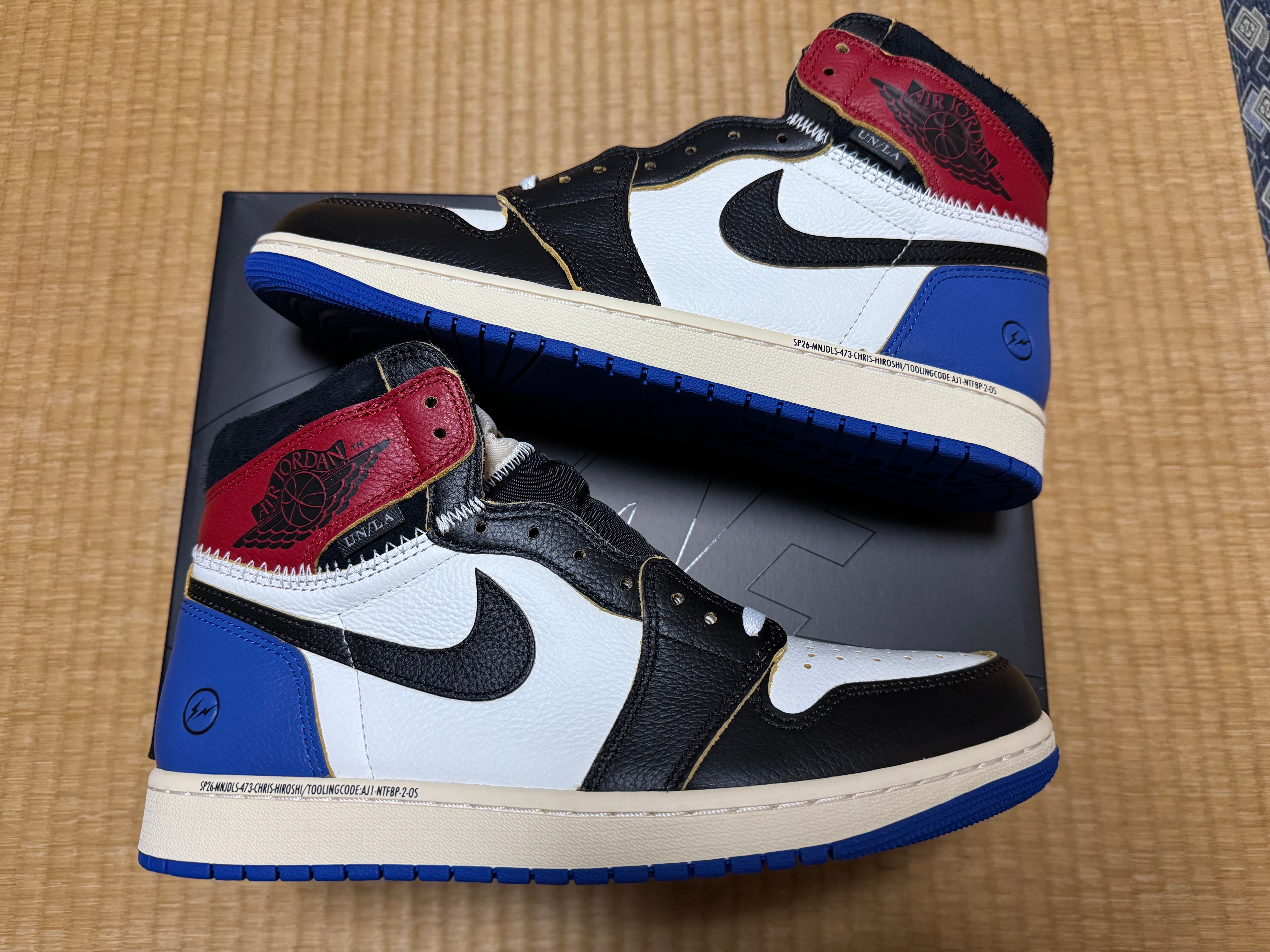 fragment design × UNION × Nike Air Jordan 1 High OG "Black/Varsity Red"