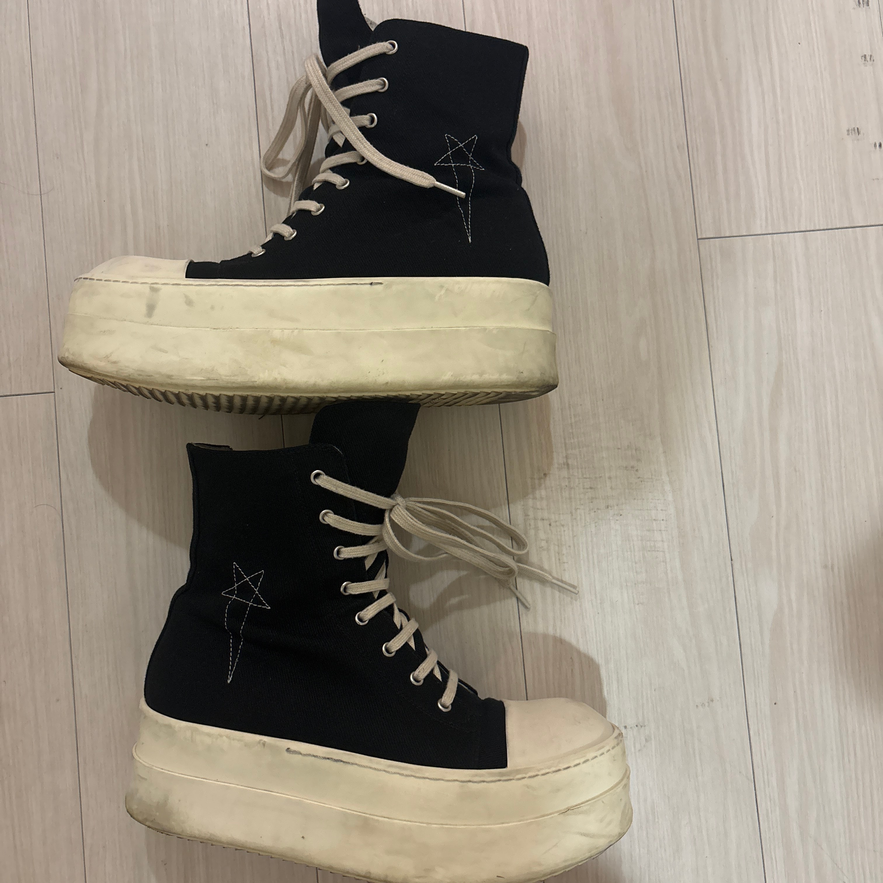 Rick Owens DRKSHDW Double Bumper High "Black/Pearl/Milk/Milk"