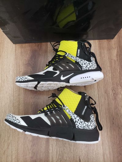 ACRONYM × Nike Air Presto Mid "White/Black/Dynamic Yellow"