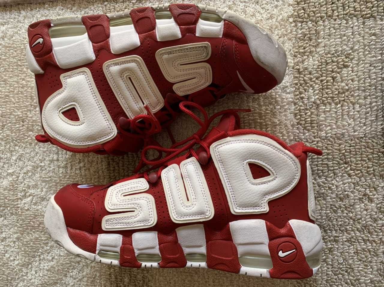 Supreme × Nike Air More Uptempo "White/Red"