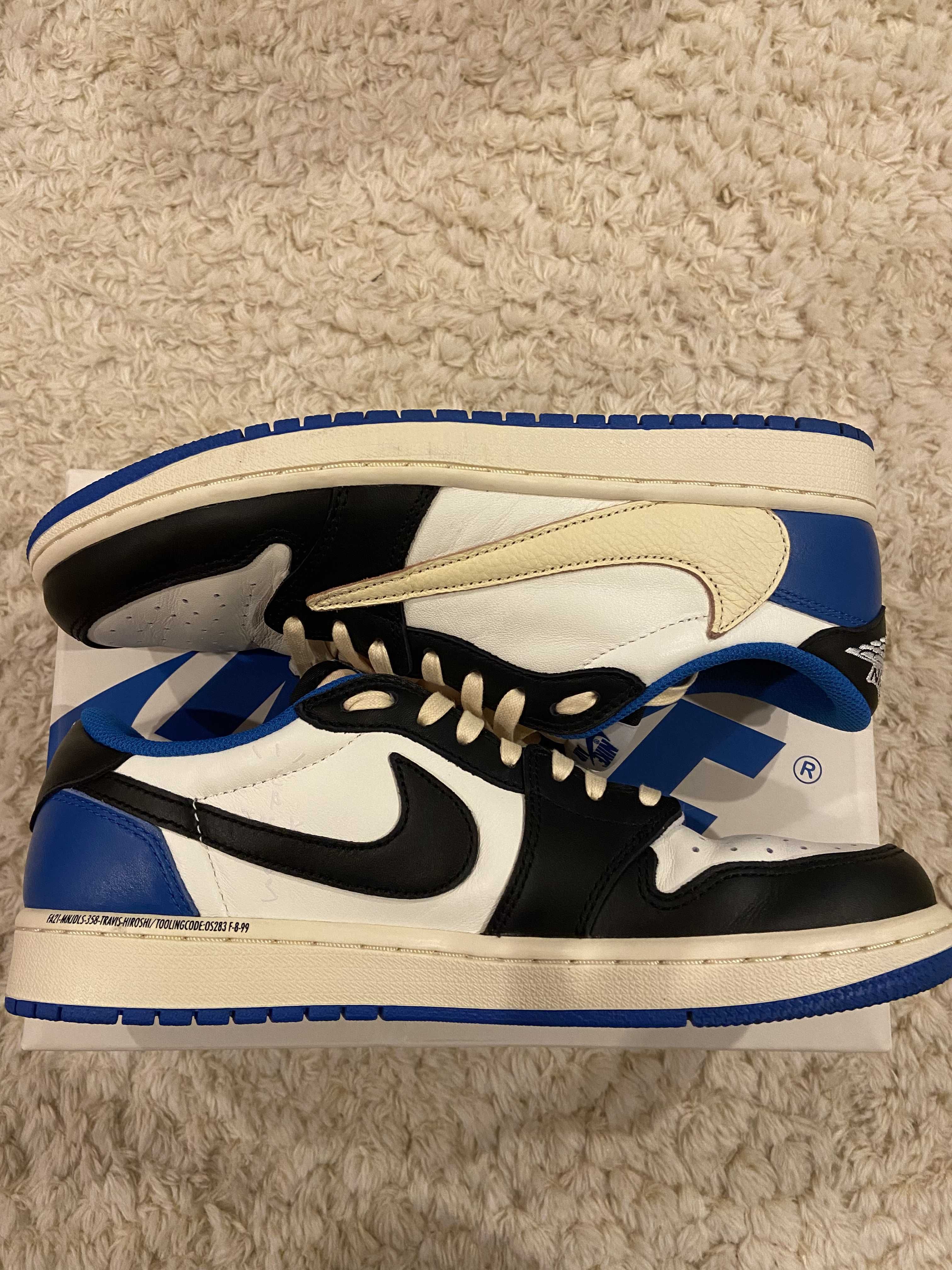 Travis Scott × fragment design × Nike Air Jordan 1 Low OG SP "Military Blue"