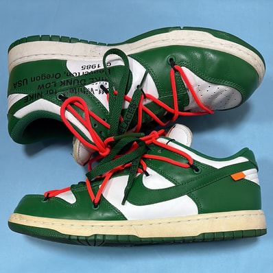 Off-White × Nike Dunk Low "White/Pine Green"
