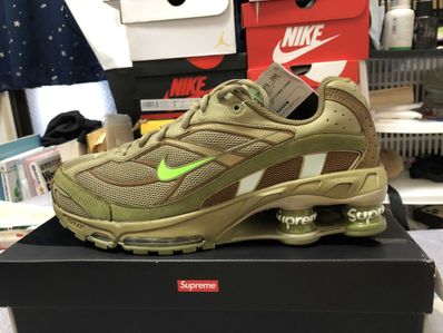 Supreme × Nike Shox Ride 2 "Neutral Olive/Electric Green-Pilgrim"