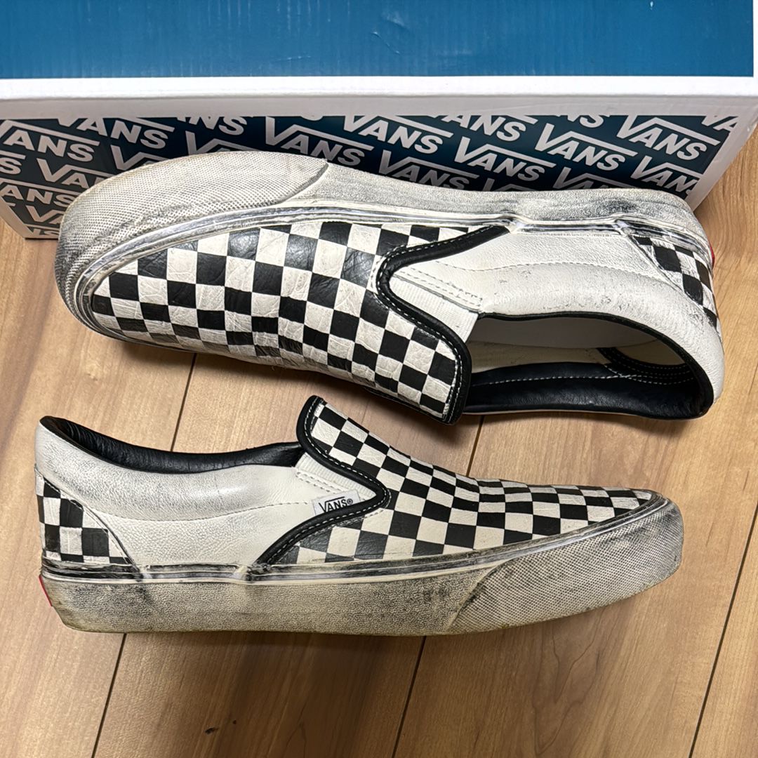 Vault by Vans Classic Slip-On VLT LX LUX DUCT "Black/Checkerboard"