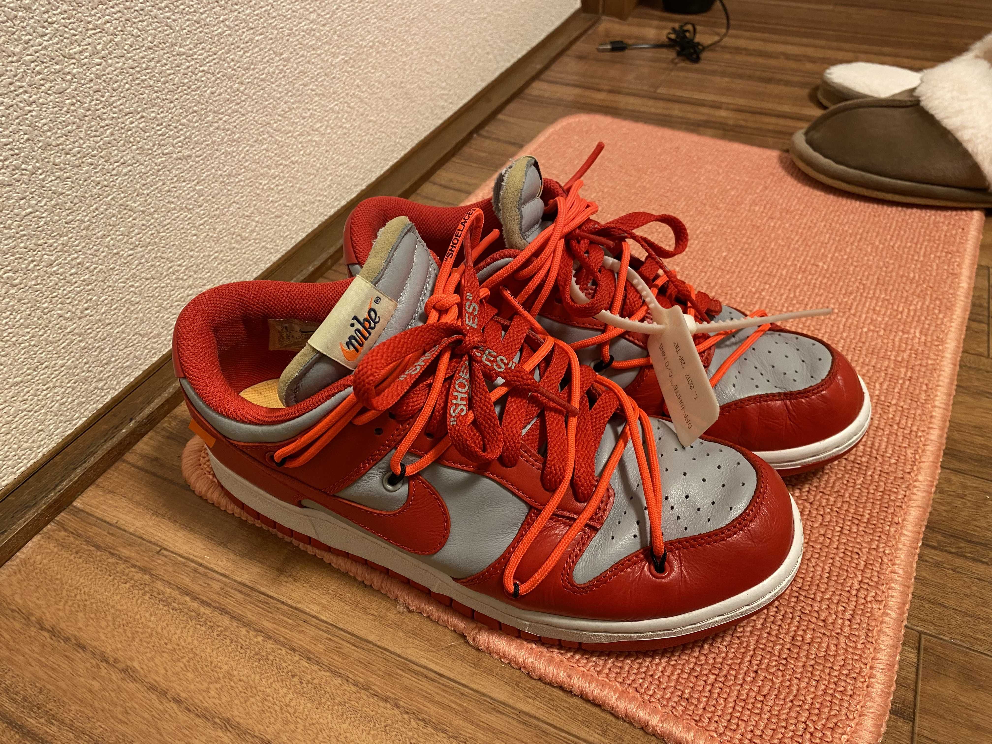 Off-White × Nike Dunk Low "University Red/Wolf Grey"