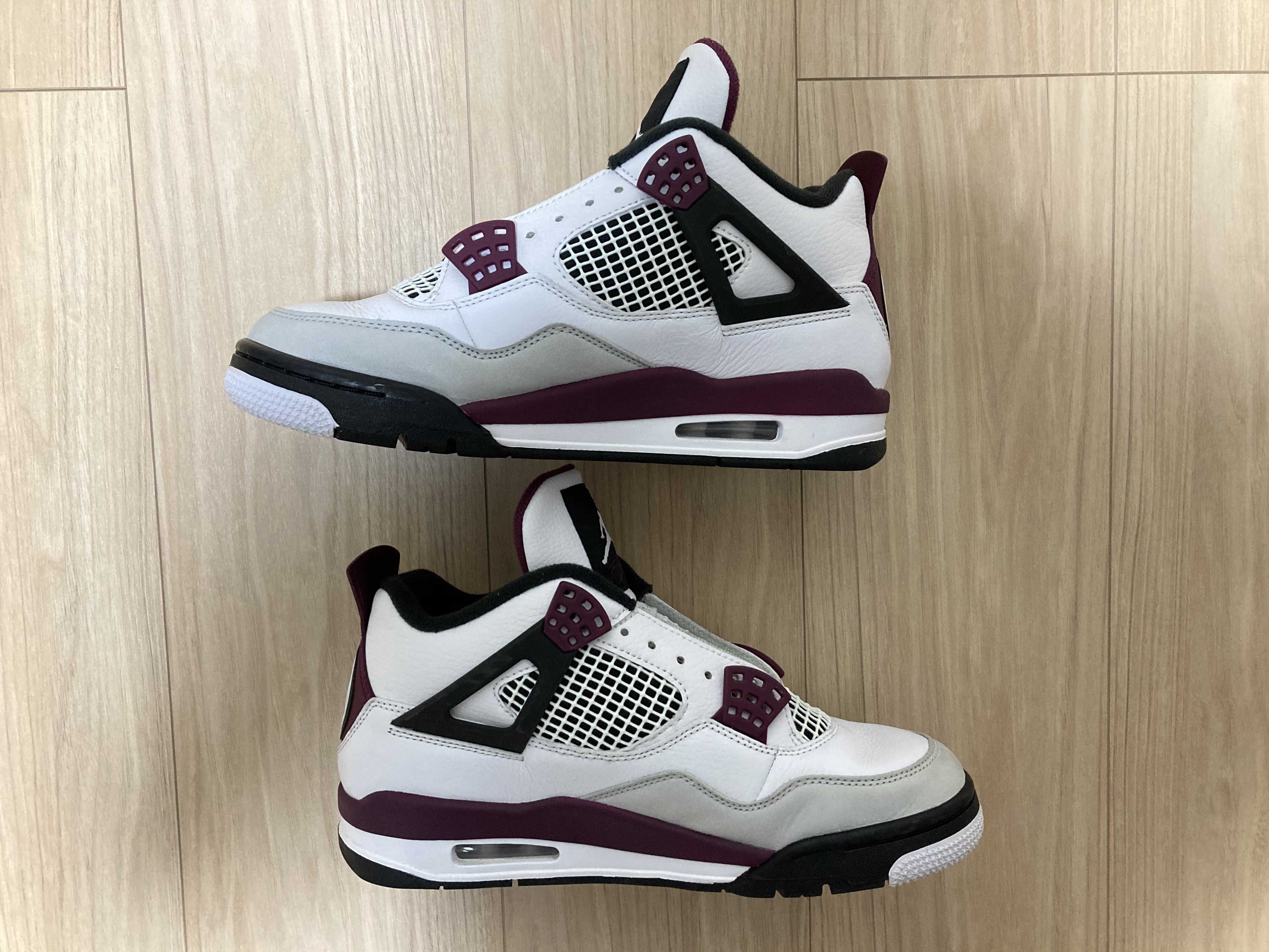 Paris Saint Germain ×Nike Air Jordan 4 Retro "White/Bordeaux/Neutral Gray"