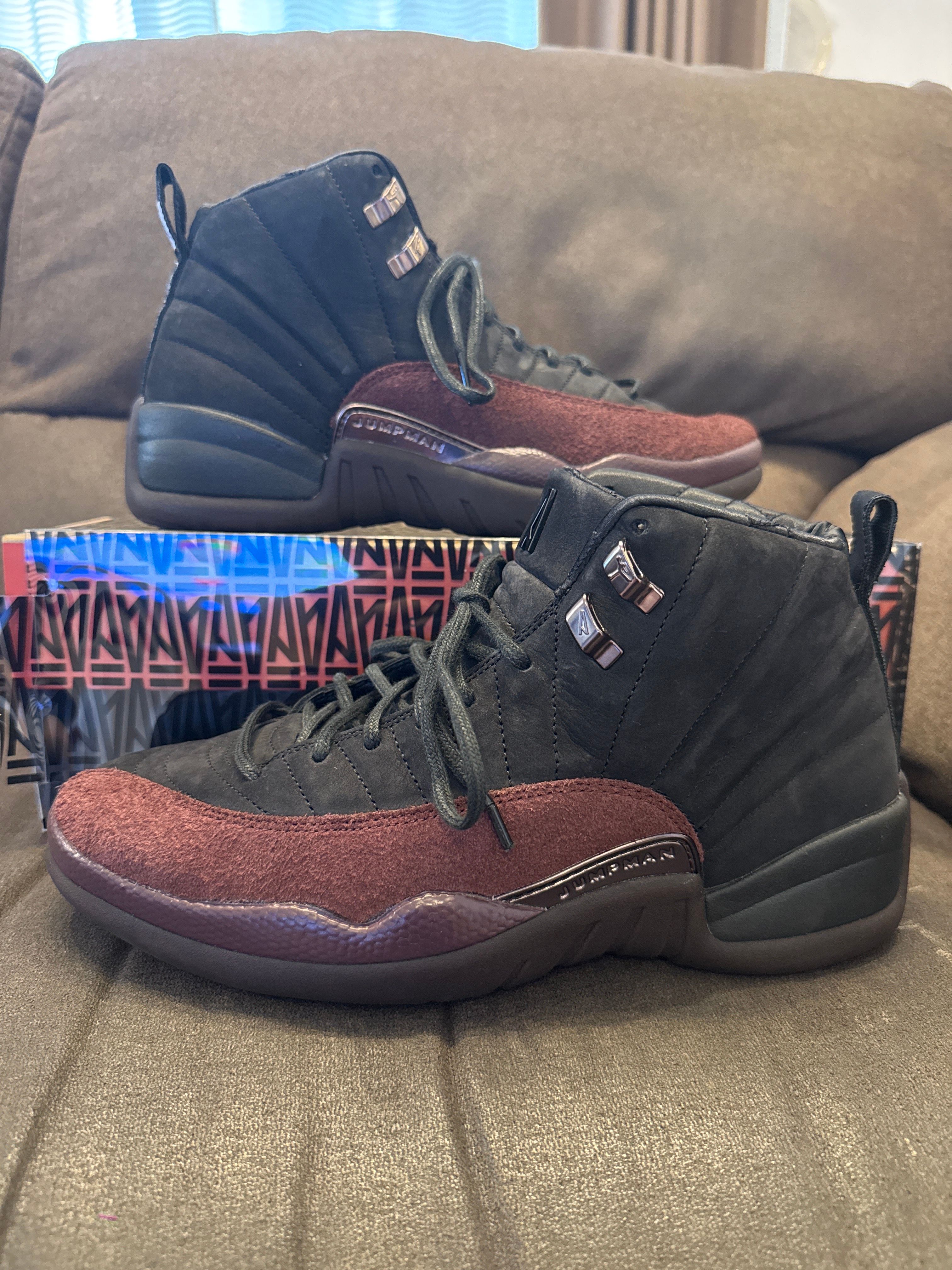 A Ma Maniere × Nike Women's Air Jordan 12 "Black and Burgundy Crush"