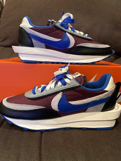 UNDERCOVER × sacai × Nike LD Waffle "Night Maroon/Pale Ivory-Ground Grey-Team Royal"