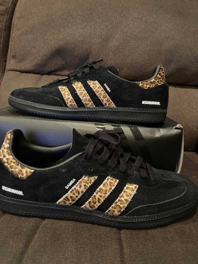 END. × NEIGHBORHOOD × adidas Samba "Core Black/Leopard"