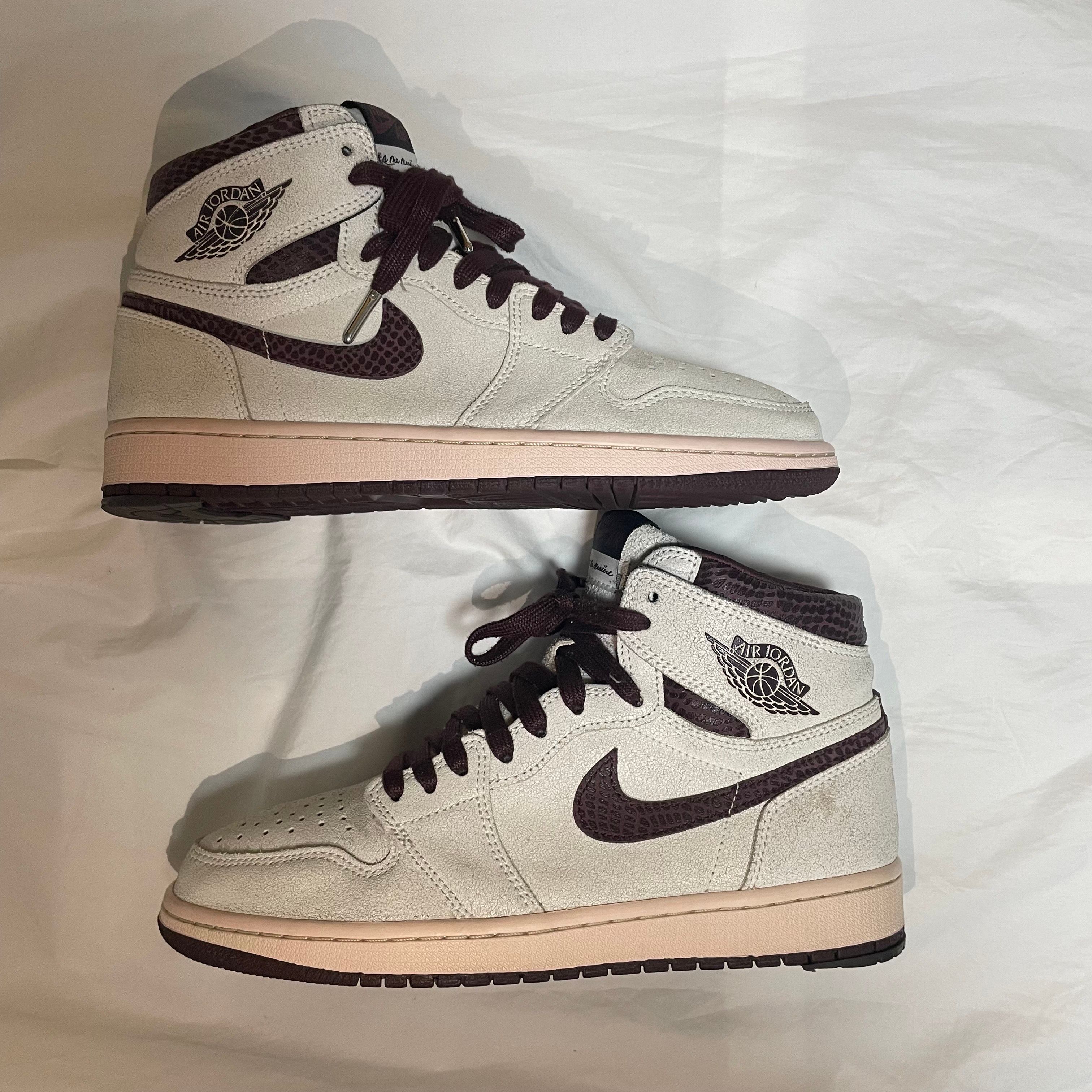 A Ma Maniere × Nike Air Jordan 1 Retro High OG "Sail and Burgundy"