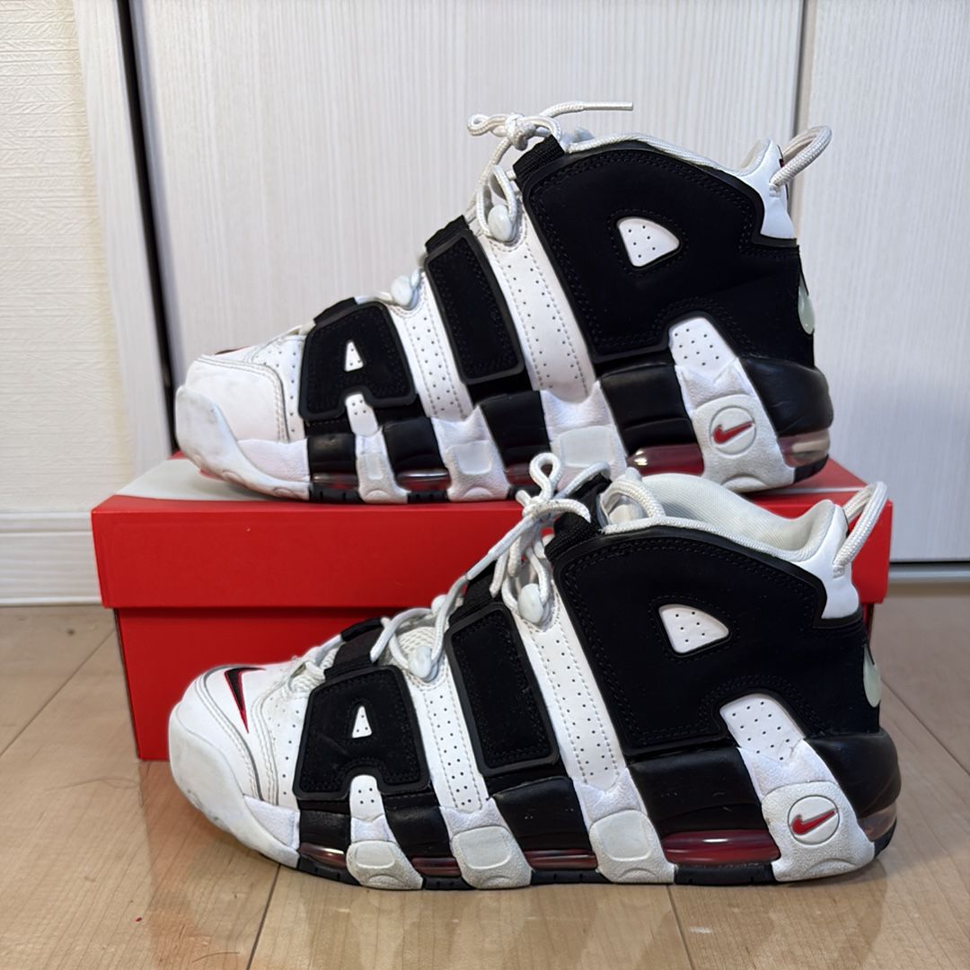 NIKE AIR MORE UPTEMPO "WHITE/BLACK/UNIVERSITY RED"(2020)