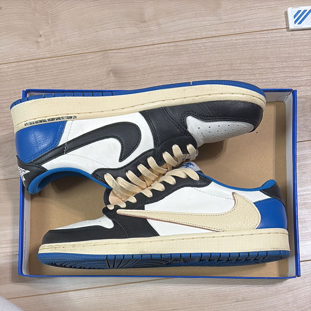 Travis Scott × fragment design × Nike Air Jordan 1 Low OG SP "Military Blue"