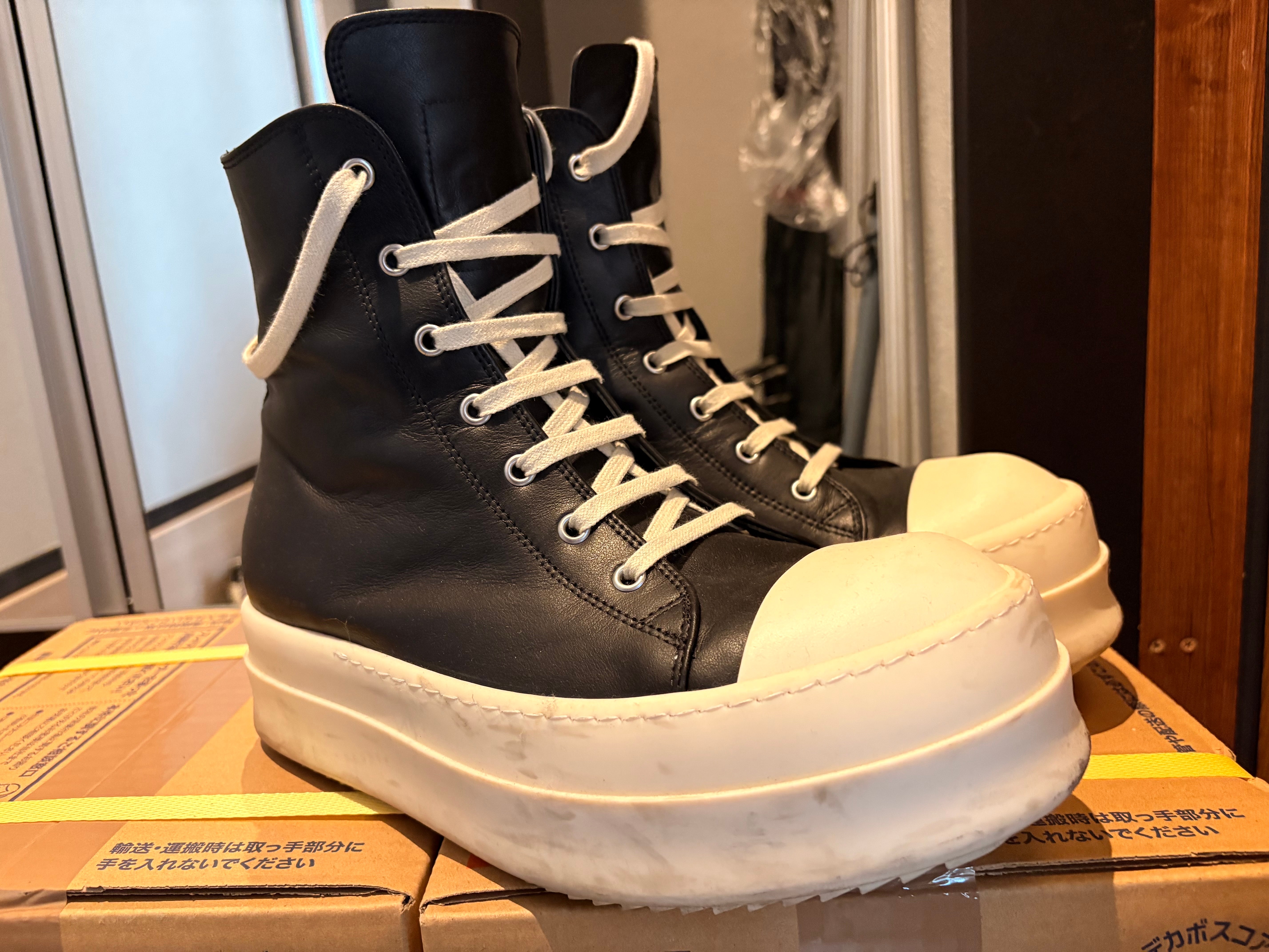 rick owensブラックミルクスニーカー RICK OWENS リックオウエンス
