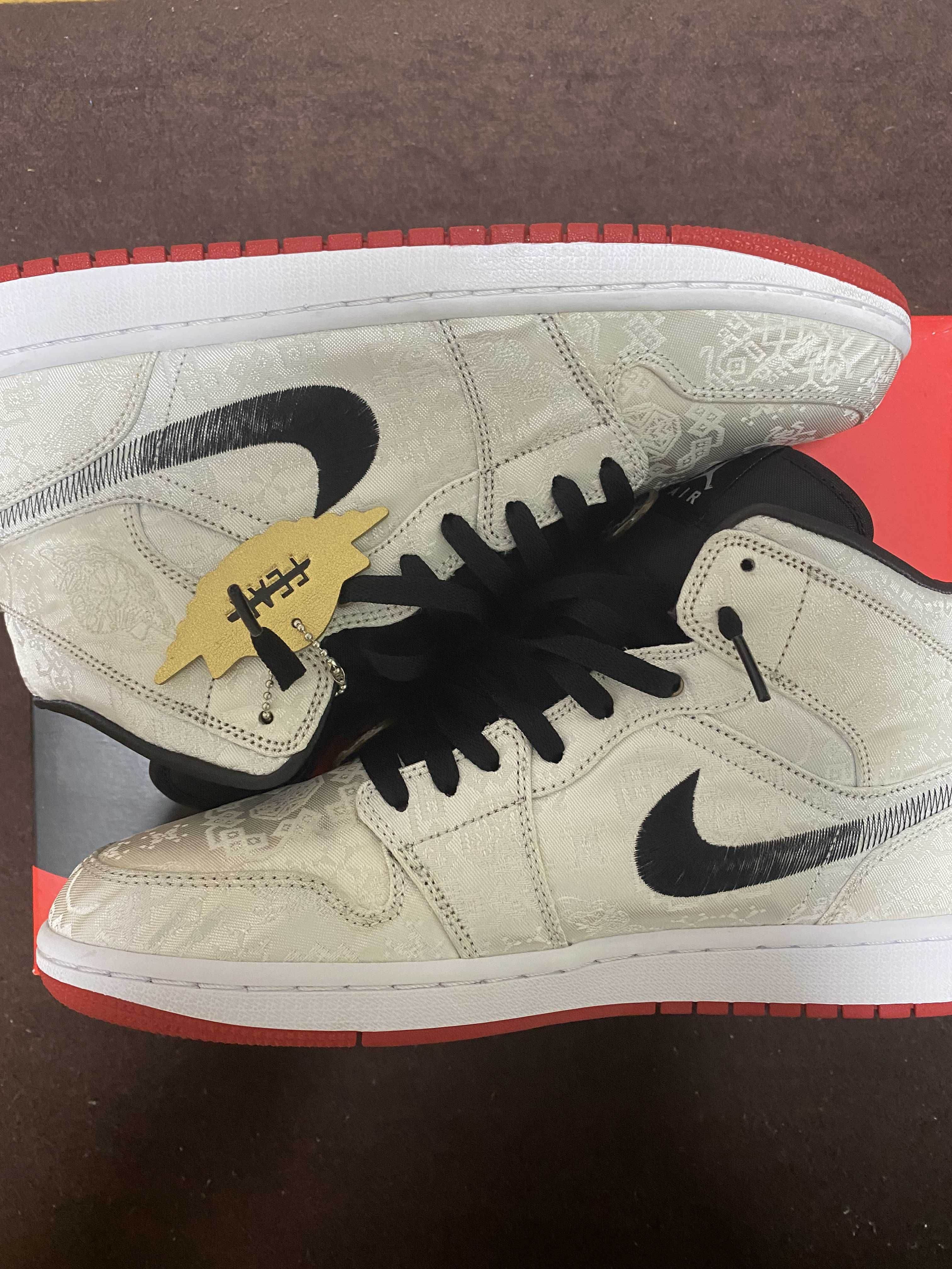 CLOT × Nike Air Jordan 1 Mid SE Fearless "White/Black/Red"