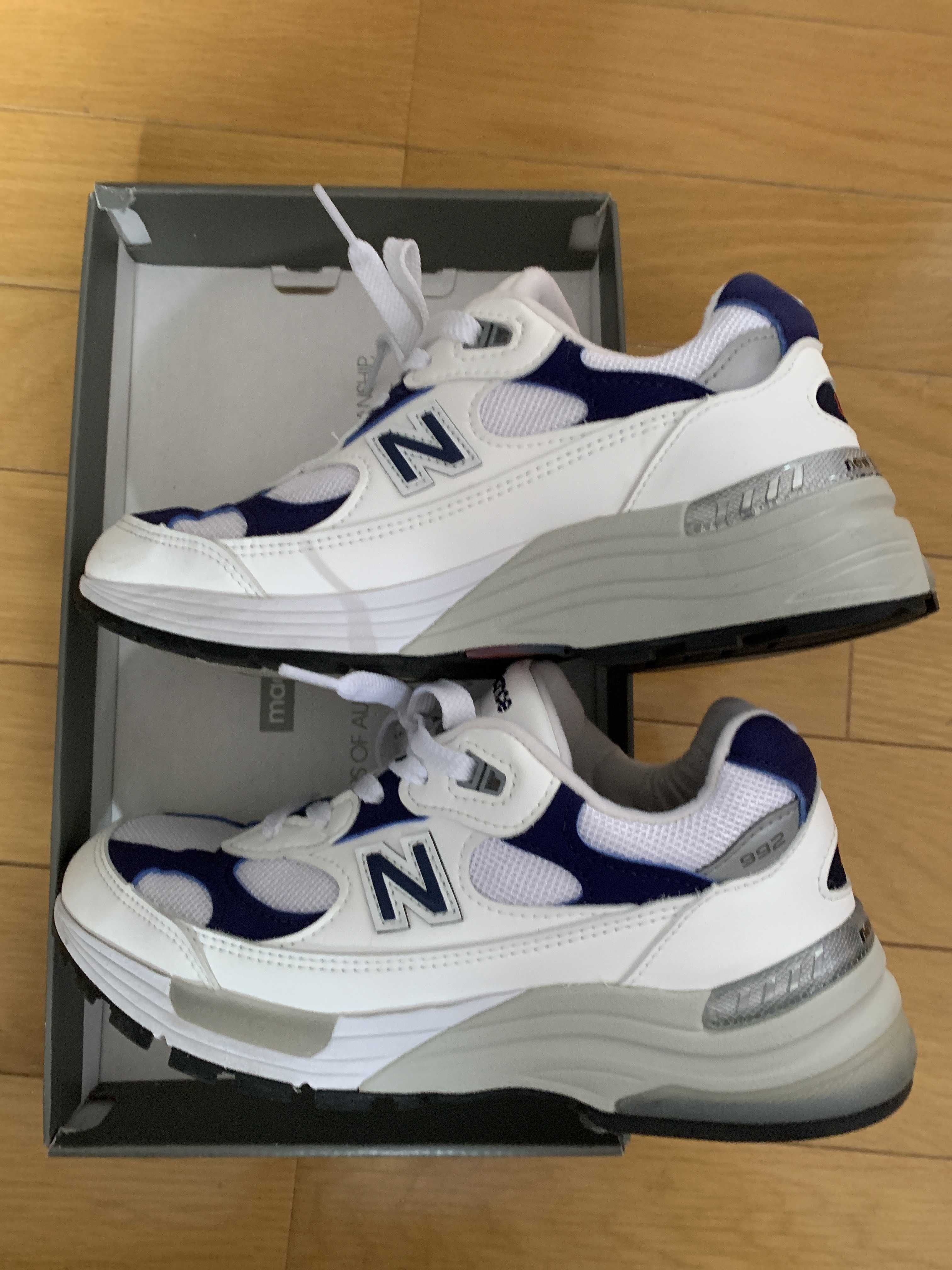 New Balance 992 Made in USA "White Navy"