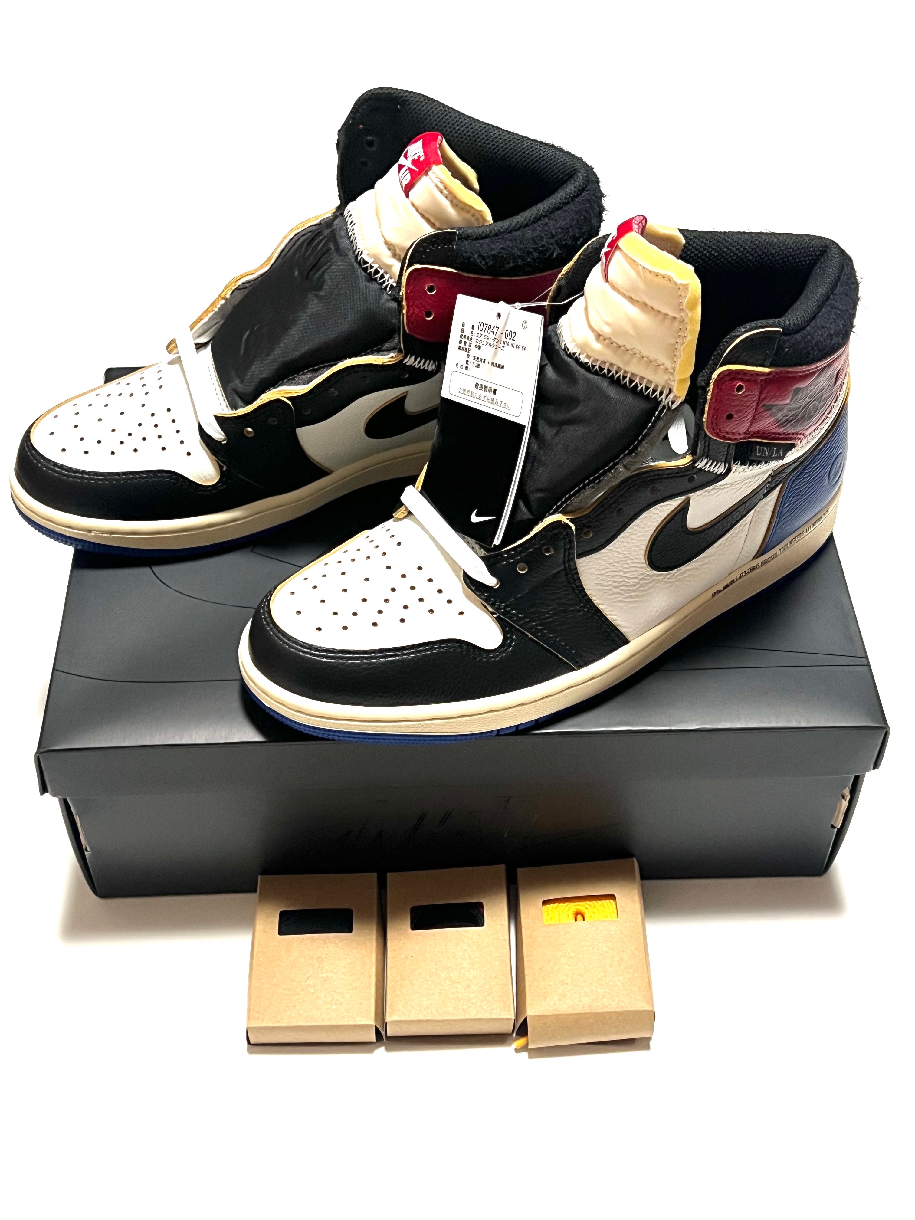 fragment design × UNION × Nike Air Jordan 1 High OG "Black/Varsity Red"