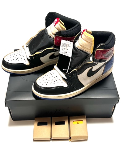 fragment design × UNION × Nike Air Jordan 1 High OG "Black/Varsity Red"