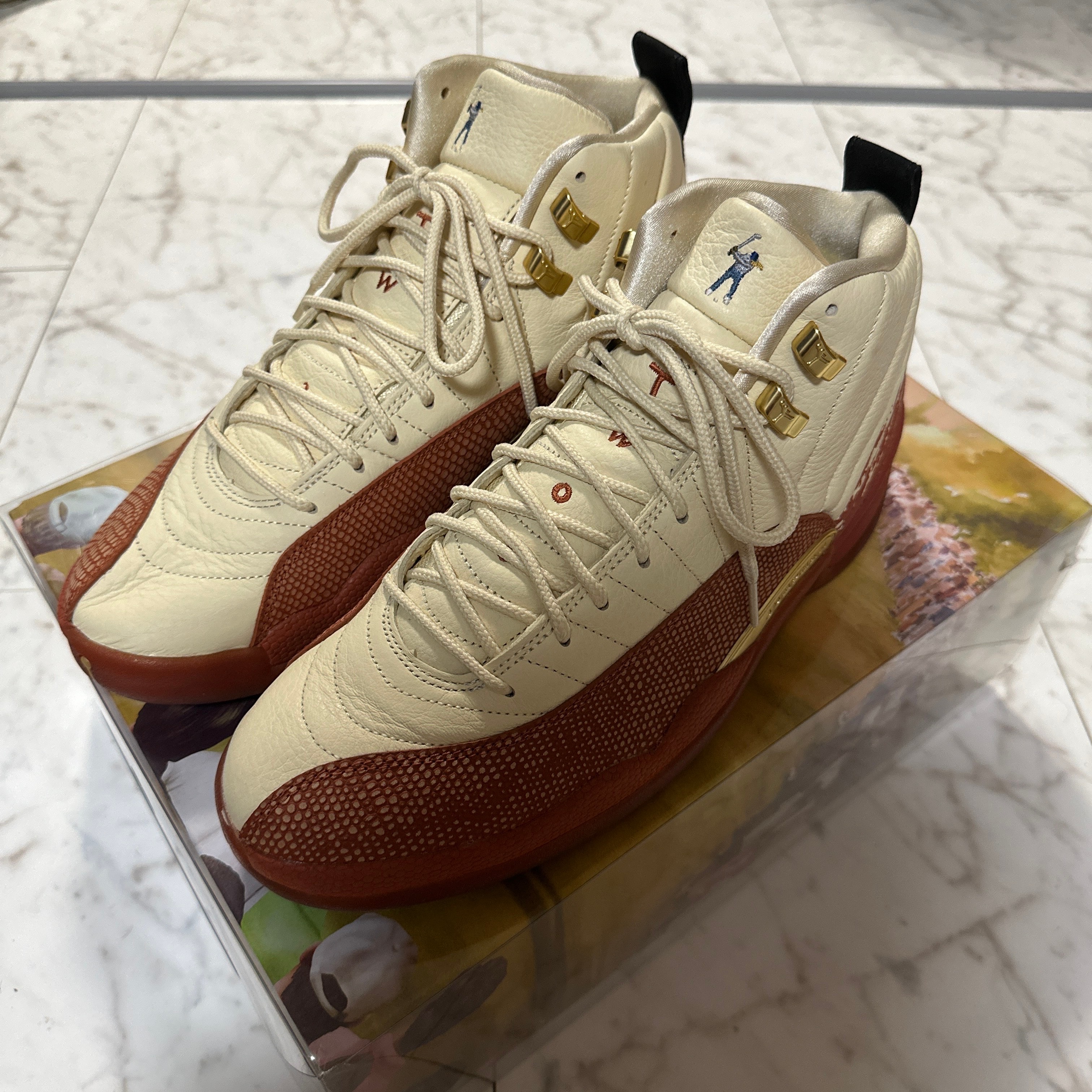 Eastside Golf × Nike Air Jordan 12 "Muslin/Black Burnt Sunrise"