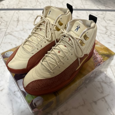 Eastside Golf × Nike Air Jordan 12 "Muslin/Black Burnt Sunrise"