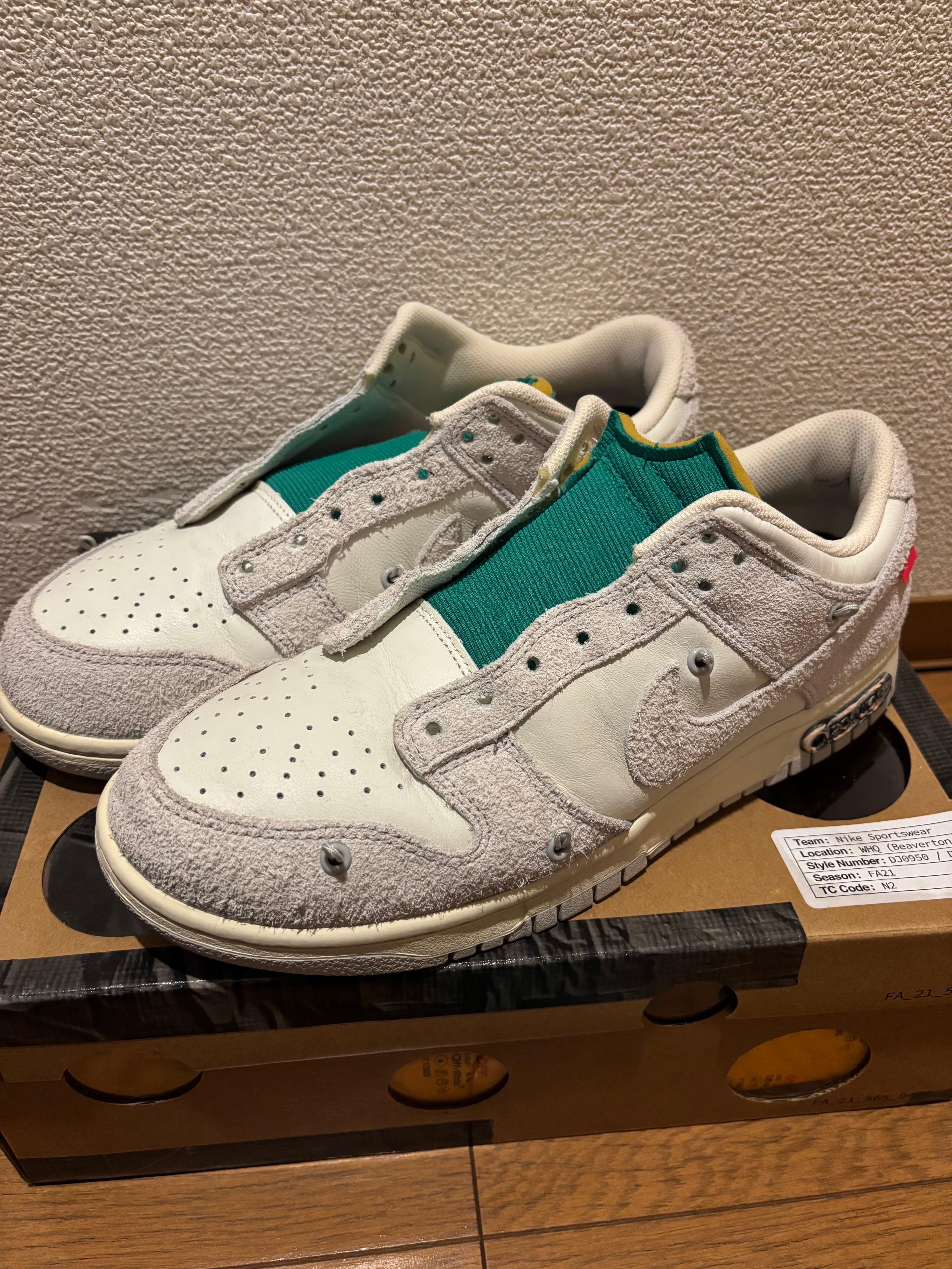 Off-White × Nike Dunk Low "Sail/Neutral Grey/Gridiron"