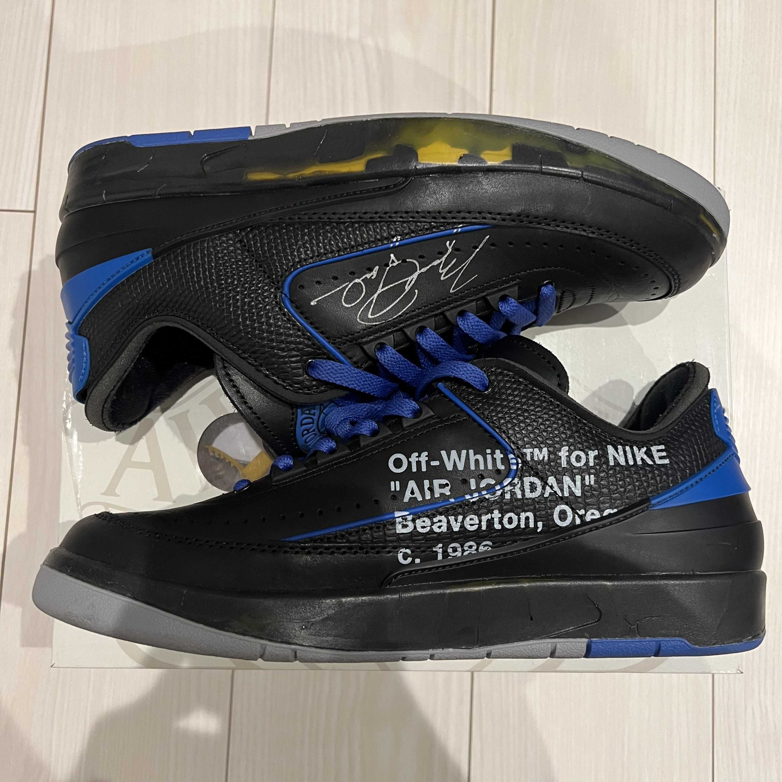 Off-White × Nike Air Jordan 2 Low "Black and Varsity Royal"