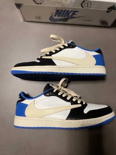 Travis Scott × fragment design × Nike Air Jordan 1 Low OG SP "Military Blue"