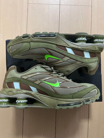Supreme × Nike Shox Ride 2 "Neutral Olive/Electric Green-Pilgrim"