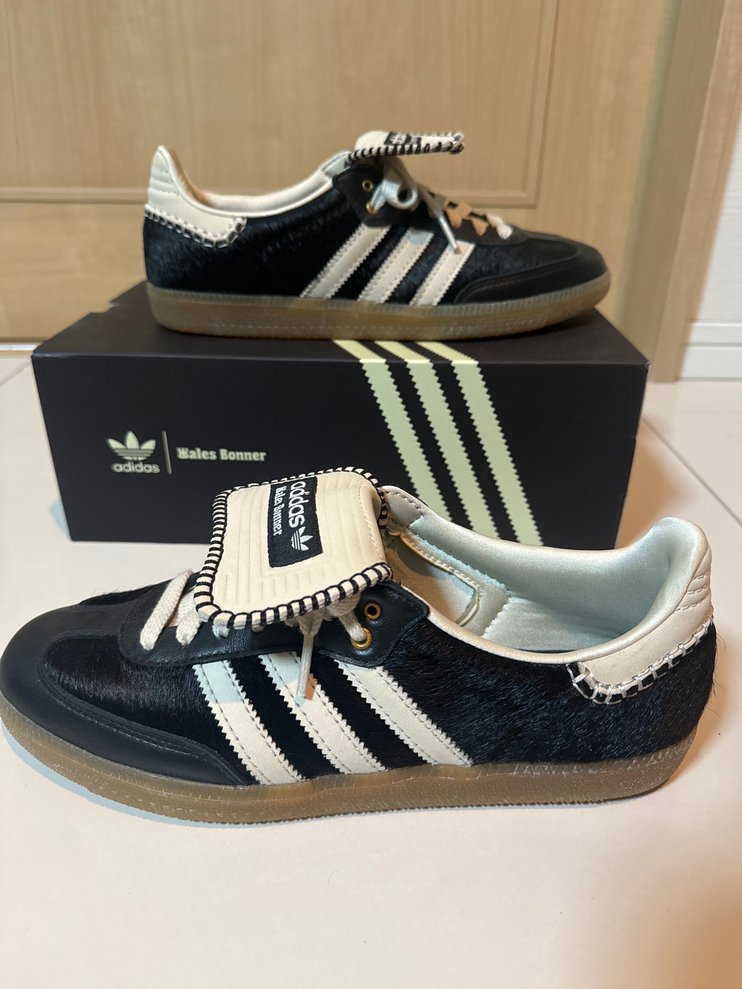Wales Bonner × adidas Samba Pony Tonal Low "Core Black/Cream White"