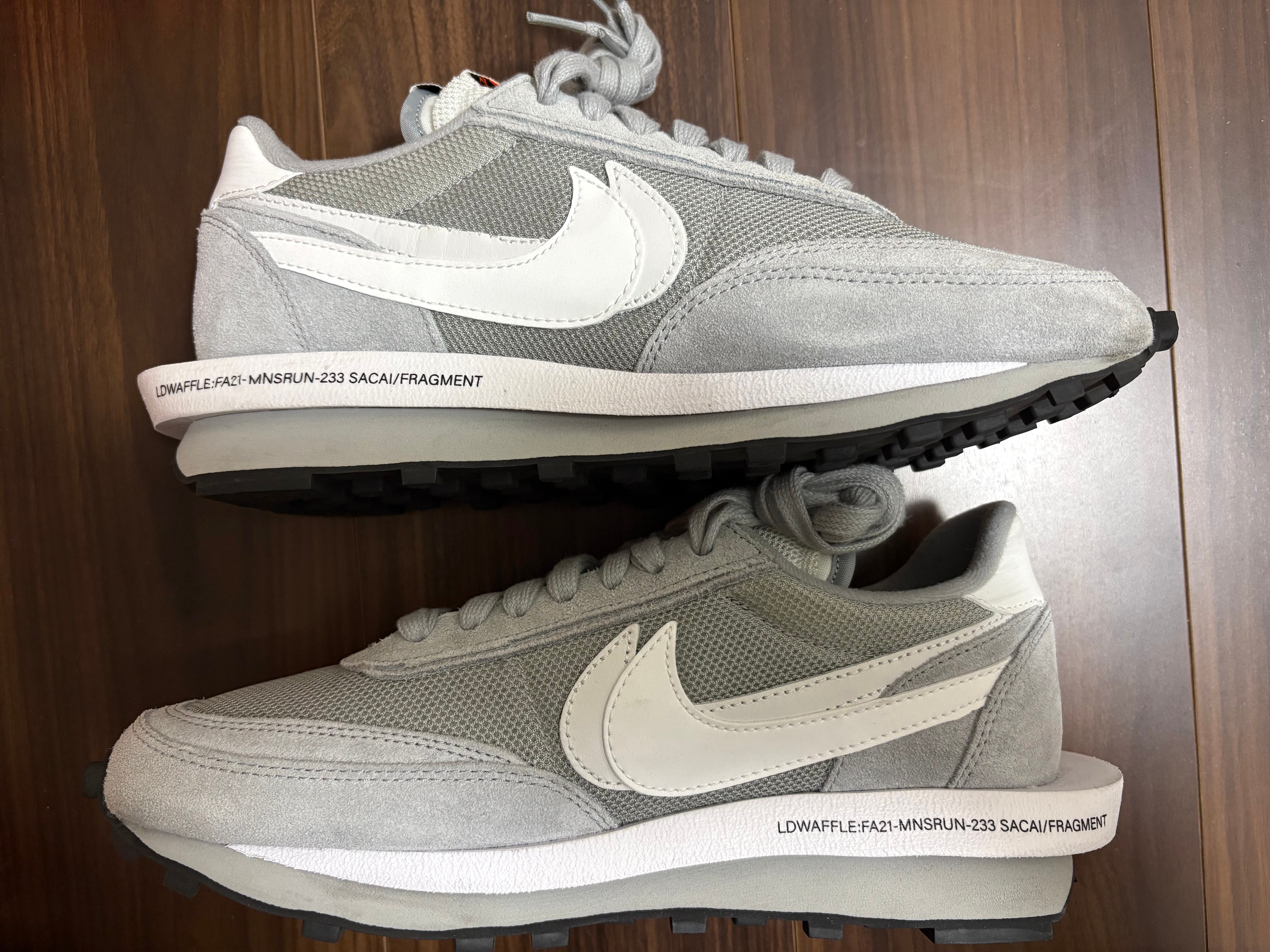 fragment design × sacai × Nike LD Waffle "Light Smoke Grey"