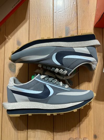 CLOT × Sacai × Nike LD Waffle "Grey Obsidian/Cool Grey"