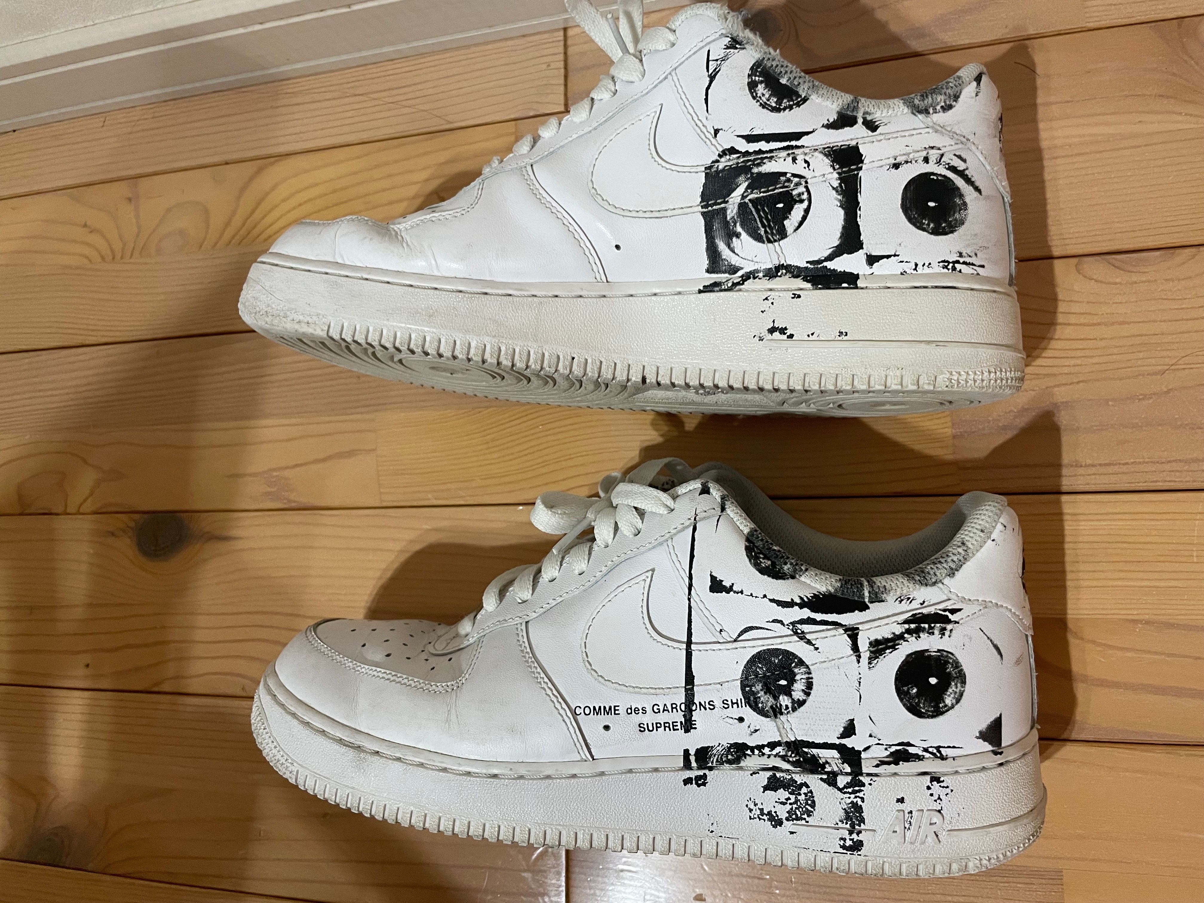 Supreme × COMME des GARCONS SHIRT × Nike Air Force 1 Low "White"