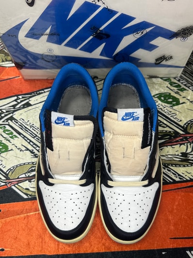 Travis Scott × fragment design × Nike Air Jordan 1 Low OG SP "Military Blue"