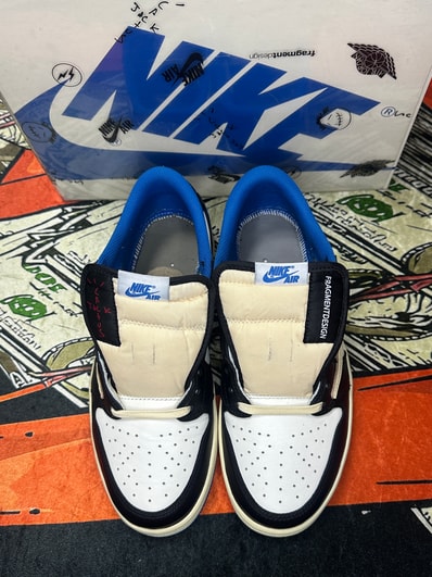 Travis Scott × fragment design × Nike Air Jordan 1 Low OG SP "Military Blue"