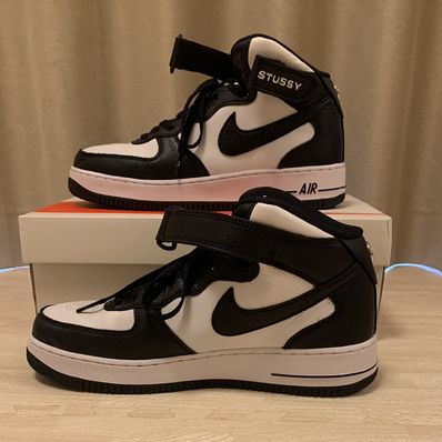Stussy × Nike Air Force 1 Mid "Black and Light Bone"